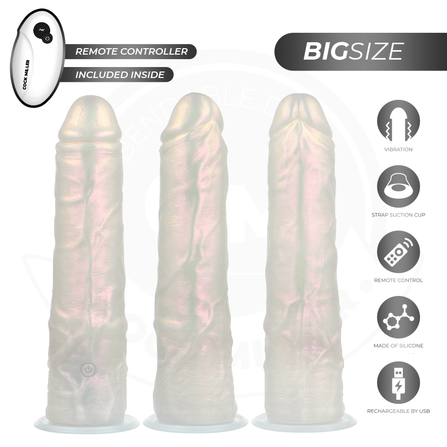 COCK MILLER - DILDO CON VENTOSA, LUCI E VIBRAZIONE CON TELECOMANDO BIANCO 21,5 CM - COCK MILLER | Lingerie Harness Boutique