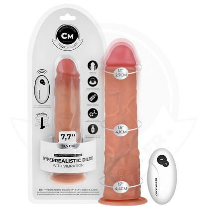 COCK MILLER - DILDO REALISTICO CON VENTOSA E VIBRAZIONE TELECOMANDO 19,5 CM - COCK MILLER | Lingerie Harness Boutique