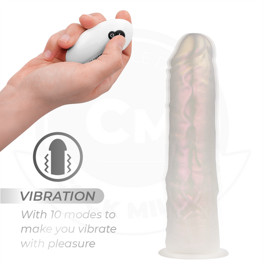 COCK MILLER - DILDO CON VENTOSA, LUCI E VIBRAZIONE CON TELECOMANDO BIANCO 19,5 CM - COCK MILLER | Lingerie Harness Boutique