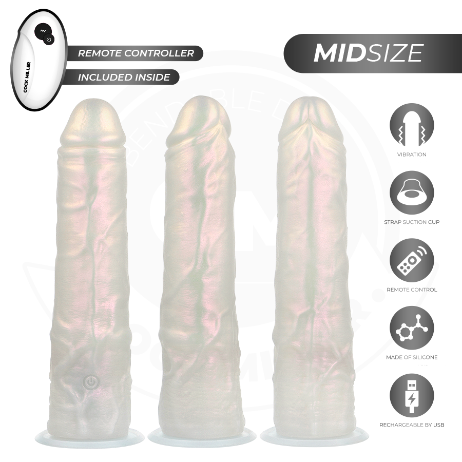 COCK MILLER - DILDO CON VENTOSA, LUCI E VIBRAZIONE CON TELECOMANDO BIANCO 20,5 CM - COCK MILLER | Lingerie Harness Boutique