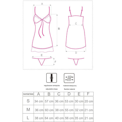 LIVCO CORSETTI FASHION - HYEONA 1710 BABYDOLL + PERIZOMA ROSA S - LIVCO CORSETTI SETS | Lingerie Harness Boutique