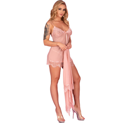 LIVCO CORSETTI FASHION - HYEONA 1710 BABYDOLL + PERIZOMA ROSA S - LIVCO CORSETTI SETS | Lingerie Harness Boutique