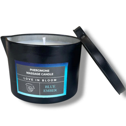 EYE OF LOVE - BLOOM CANDELA DA MASSAGGIO INDICA BLUE EMBER 150 ML - EYE OF LOVE | Lingerie Harness Boutique