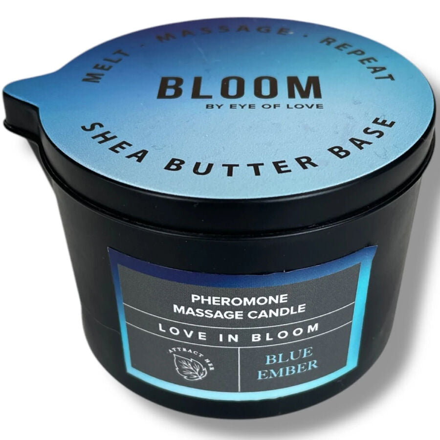 EYE OF LOVE - BLOOM CANDELA DA MASSAGGIO INDICA BLUE EMBER 150 ML - EYE OF LOVE | Lingerie Harness Boutique