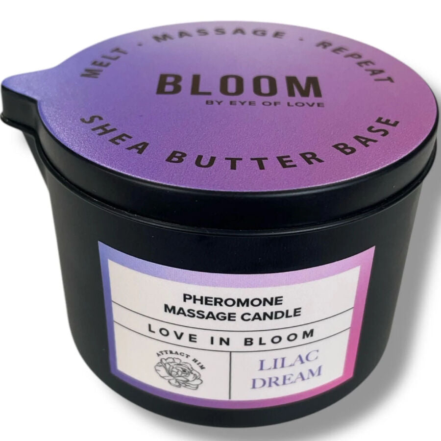 EYE OF LOVE - BLOOM CANDELA DA MASSAGGIO INDICA LILAC DREAM 150 ML - EYE OF LOVE | Lingerie Harness Boutique