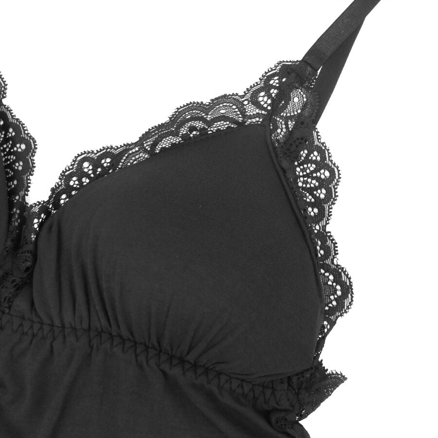 SUBBLIME - ORSACCHIOTTO CON DETTAGLI IN PIZZO FLOREALE NERO L/XL - SUBBLIME TEDDIES | Lingerie Harness Boutique