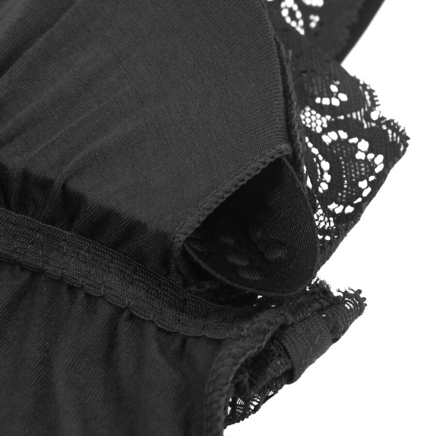 SUBBLIME - ORSACCHIOTTO CON DETTAGLI IN PIZZO FLOREALE NERO L/XL - SUBBLIME TEDDIES | Lingerie Harness Boutique
