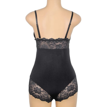 SUBBLIME - ORSACCHIOTTO CON DETTAGLI IN PIZZO FLOREALE NERO L/XL - SUBBLIME TEDDIES | Lingerie Harness Boutique