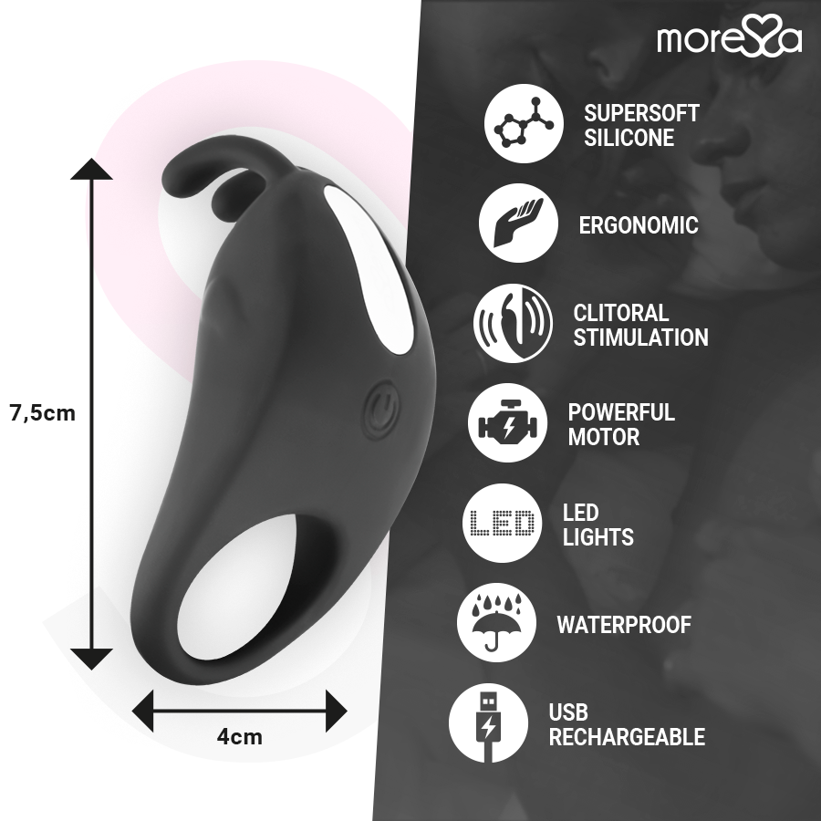 MORESSA - BRAD PREMIUM SILICONE RICARICABILE NERO - MORESSA | Lingerie Harness Boutique