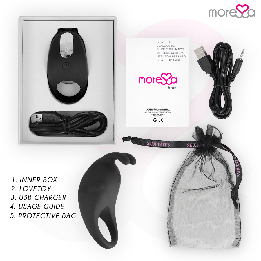 MORESSA - BRAD PREMIUM SILICONE RICARICABILE NERO - MORESSA | Lingerie Harness Boutique
