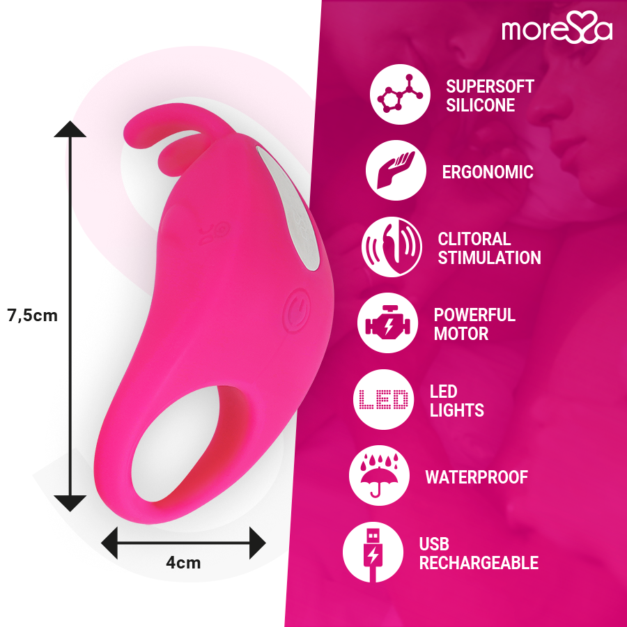 MORESSA - BRAD PREMIUM SILICONE RICARICABILE ROSA - MORESSA | Lingerie Harness Boutique