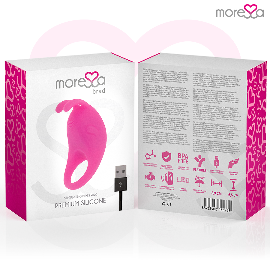 MORESSA - BRAD PREMIUM SILICONE RICARICABILE ROSA - MORESSA | Lingerie Harness Boutique