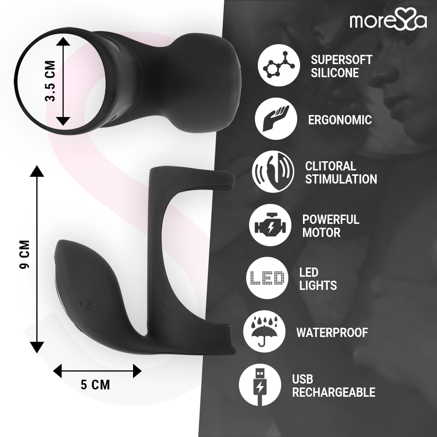 MORESSA - ANELLO VIBRATORE BRANDON CON COPERCHIO - MORESSA | Lingerie Harness Boutique