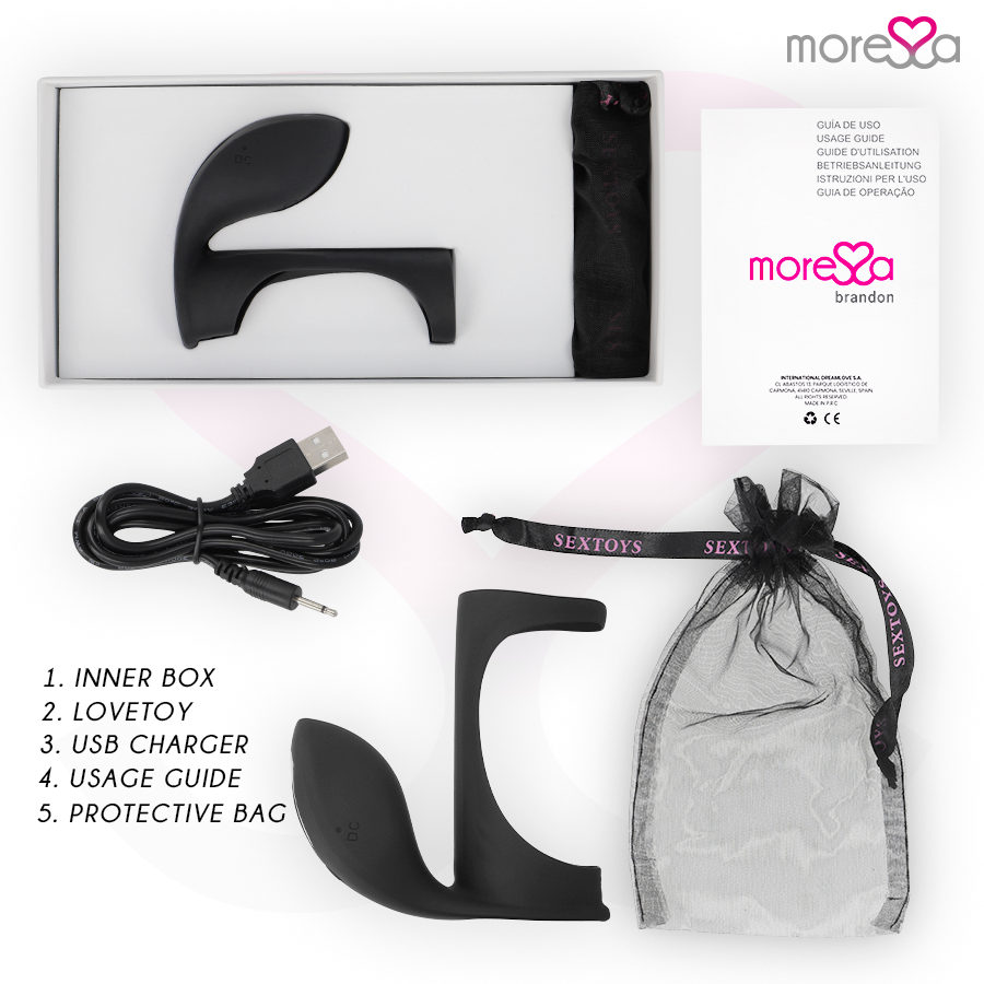MORESSA - ANELLO VIBRATORE BRANDON CON COPERCHIO - MORESSA | Lingerie Harness Boutique
