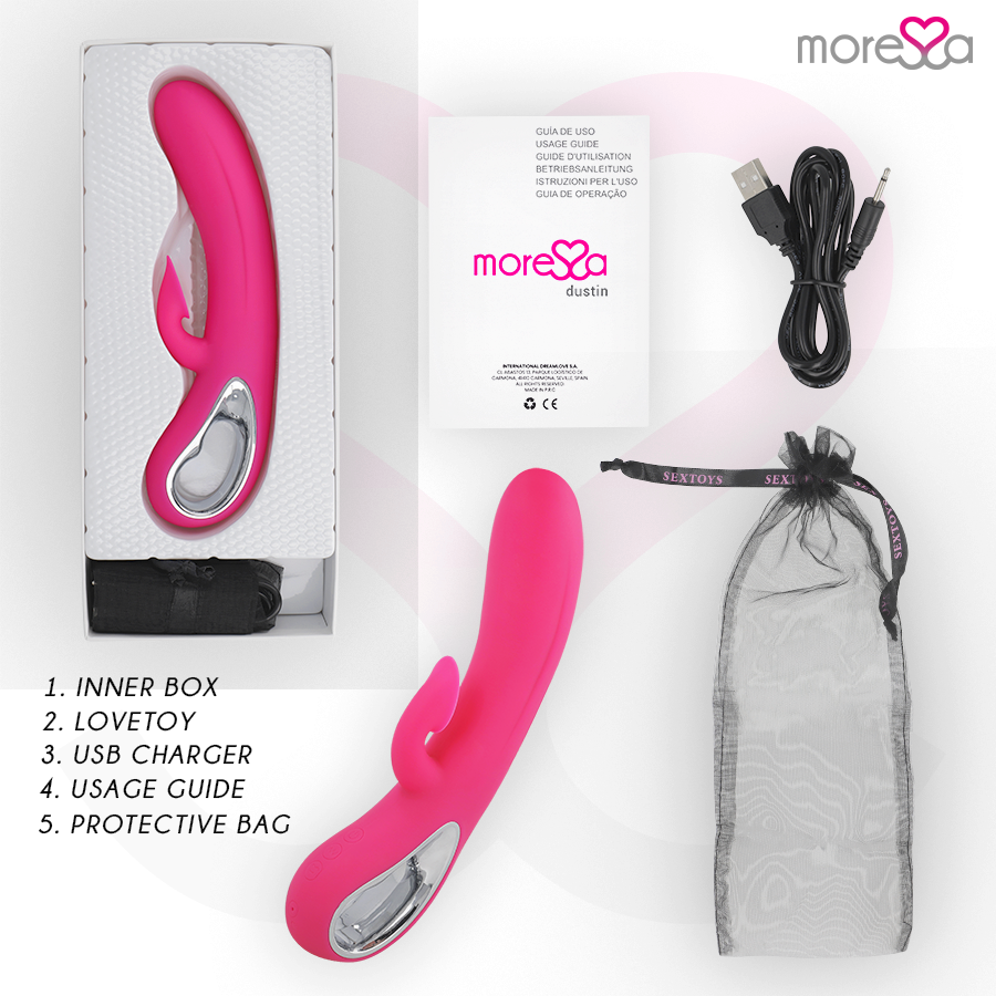 MORESSA - DUSTIN ASPIRAZIONE CLITORIDEA E VIBRAZIONE POTENTE SILICONE PREMIUM RICARICABILE - MORESSA | Lingerie Harness Boutique
