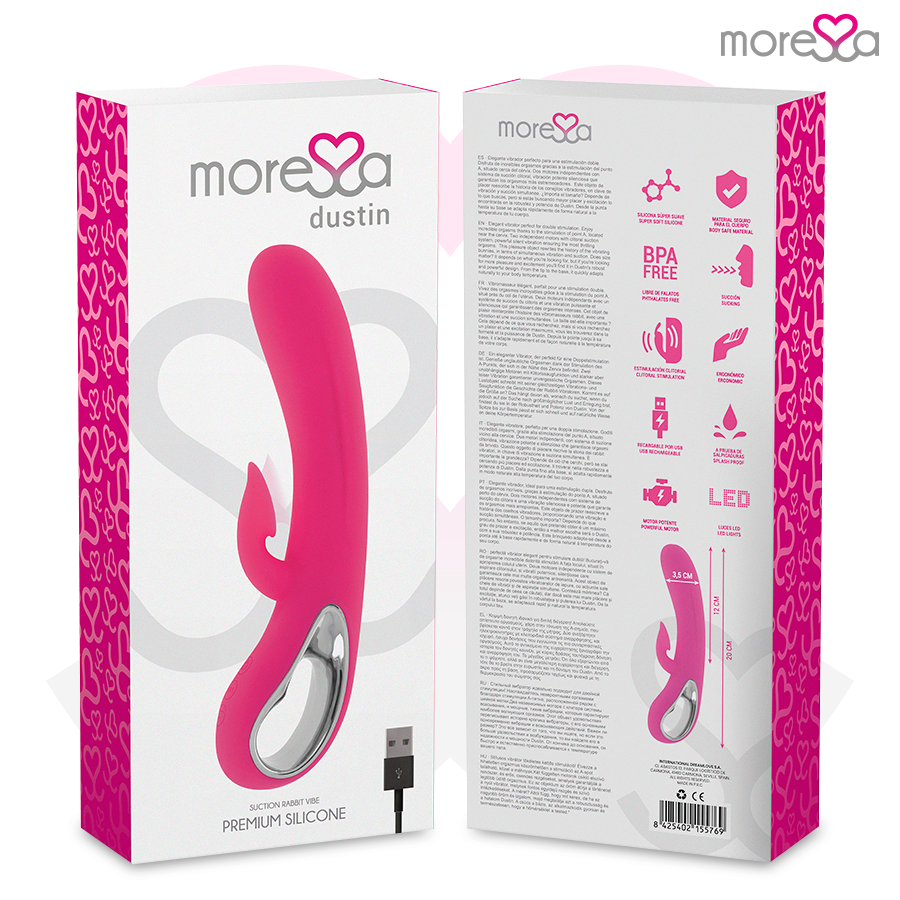 MORESSA - DUSTIN ASPIRAZIONE CLITORIDEA E VIBRAZIONE POTENTE SILICONE PREMIUM RICARICABILE - MORESSA | Lingerie Harness Boutique