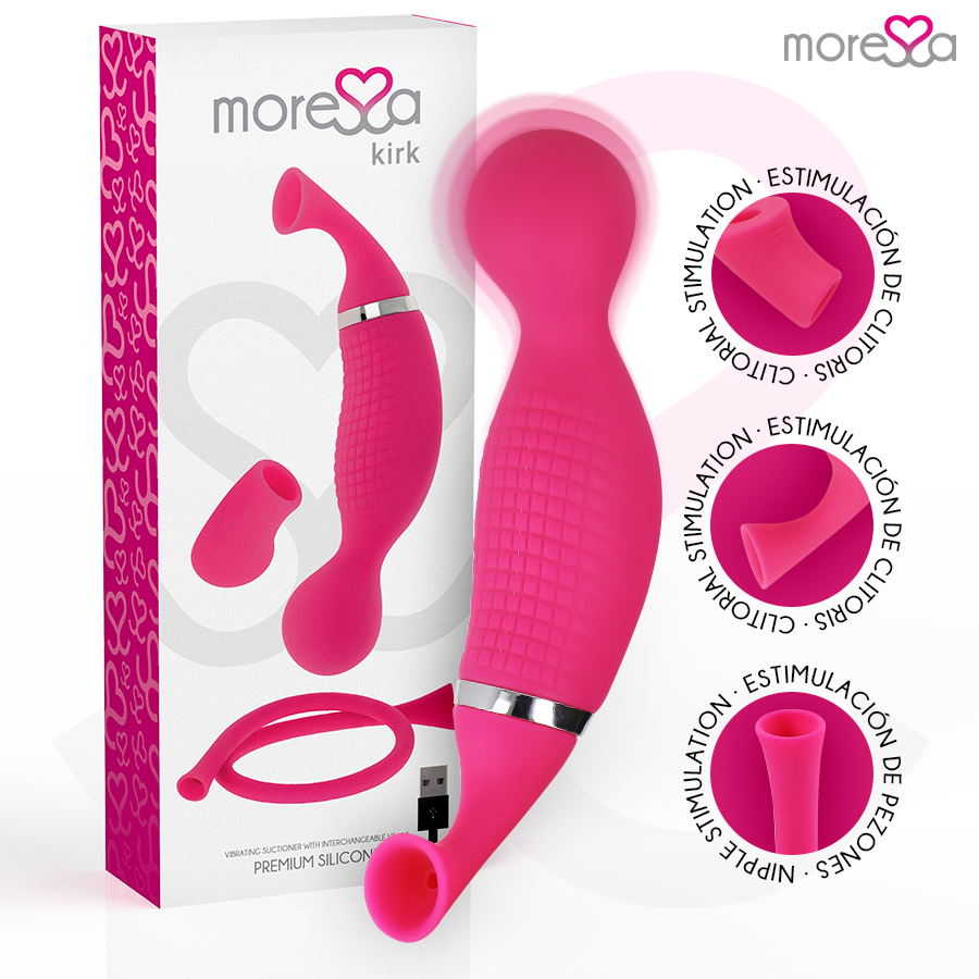 MORESSA - KIRK DUO ASPIRAZIONE + MASSAGGIATORE MULTI-PERFORMANCE IN SILICONE PREMIUM RICARICABILE - MORESSA | Lingerie Harness Boutique