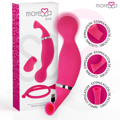 MORESSA - KIRK DUO ASPIRAZIONE + MASSAGGIATORE MULTI-PERFORMANCE IN SILICONE PREMIUM RICARICABILE - MORESSA | Lingerie Harness Boutique