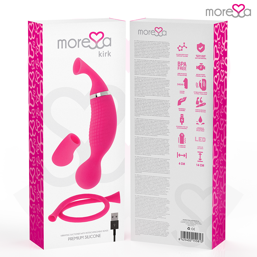 MORESSA - KIRK DUO ASPIRAZIONE + MASSAGGIATORE MULTI-PERFORMANCE IN SILICONE PREMIUM RICARICABILE - MORESSA | Lingerie Harness Boutique