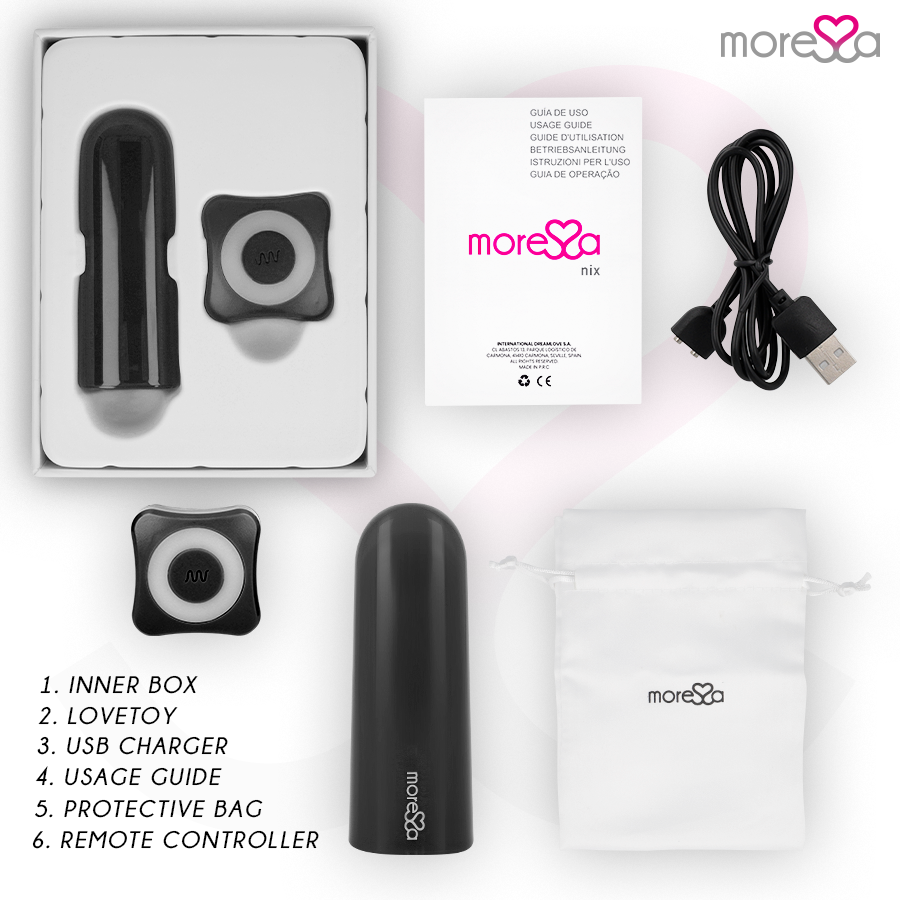 MORESSA - TELECOMANDO VIBRATORE NIX NERO - MORESSA | Lingerie Harness Boutique