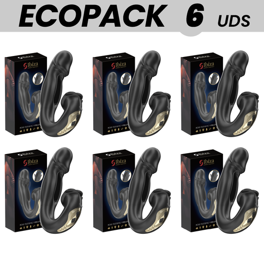 ECOPACKS 6 UNITÀ - VIBRATORE IBIZA ROSE EFFETTO FLICKING E STIMOLATORE CLITORIDEO - IBIZA TECHNOLOGY | Lingerie Harness Boutique