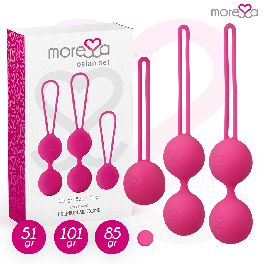 MORESSA - SET OSIAN PREMIUM SILICONE ROSA (Osian One - 51 g | Osian Two - 101 g | Osian Three 85 g) - MORESSA | Lingerie Harness Boutique