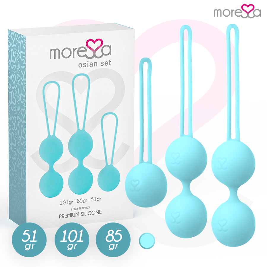 MORESSA - SET OSIAN PREMIUM IN SILICONE TURCHESE - MORESSA | Lingerie Harness Boutique