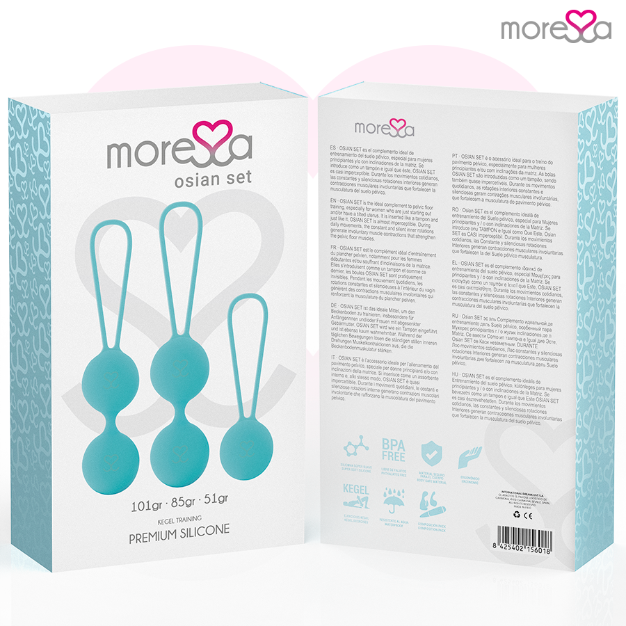 MORESSA - SET OSIAN PREMIUM IN SILICONE TURCHESE - MORESSA | Lingerie Harness Boutique
