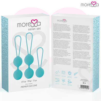 MORESSA - SET OSIAN PREMIUM IN SILICONE TURCHESE - MORESSA | Lingerie Harness Boutique