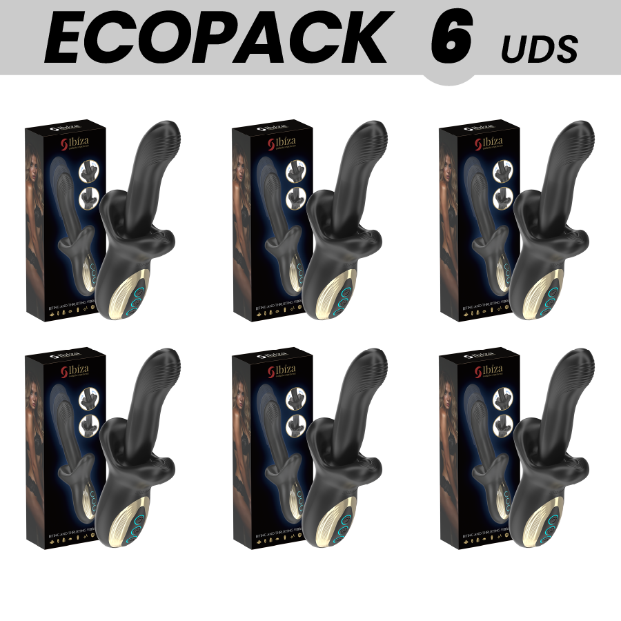 ECOPACKS 6 UNITÀ - IBIZA VIBRATORE POTENTE CON EFFETTO SPINTA E MORSO - IBIZA TECHNOLOGY | Lingerie Harness Boutique