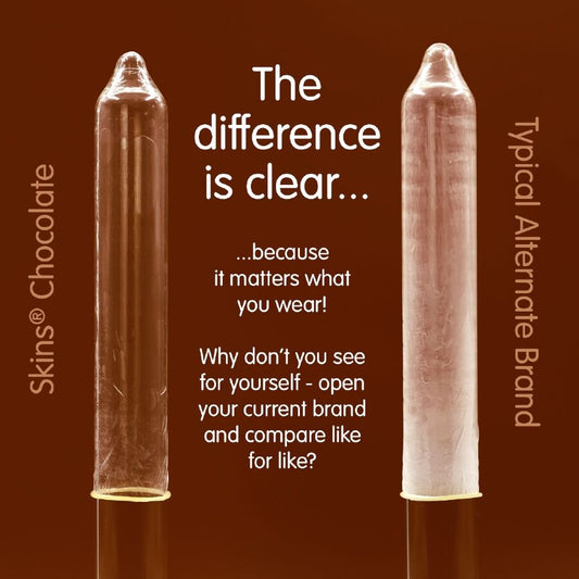 SKINS - PRESERVATIVI PREMIUM AL CIOCCOLATO CONFEZIONE DA 4 - SKINS | Lingerie Harness Boutique