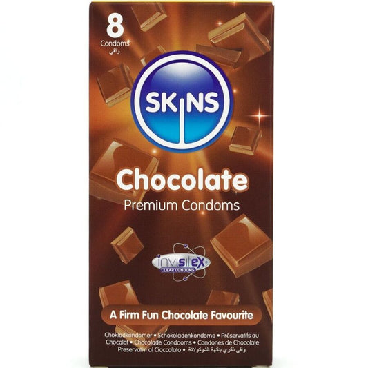 SKINS - PRESERVATIVI PREMIUM AL CIOCCOLATO CONFEZIONE DA 8 - SKINS | Lingerie Harness Boutique