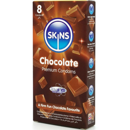 SKINS - PRESERVATIVI PREMIUM AL CIOCCOLATO CONFEZIONE DA 8 - SKINS | Lingerie Harness Boutique