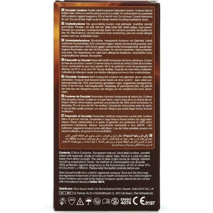 SKINS - PRESERVATIVI PREMIUM AL CIOCCOLATO CONFEZIONE DA 8 - SKINS | Lingerie Harness Boutique