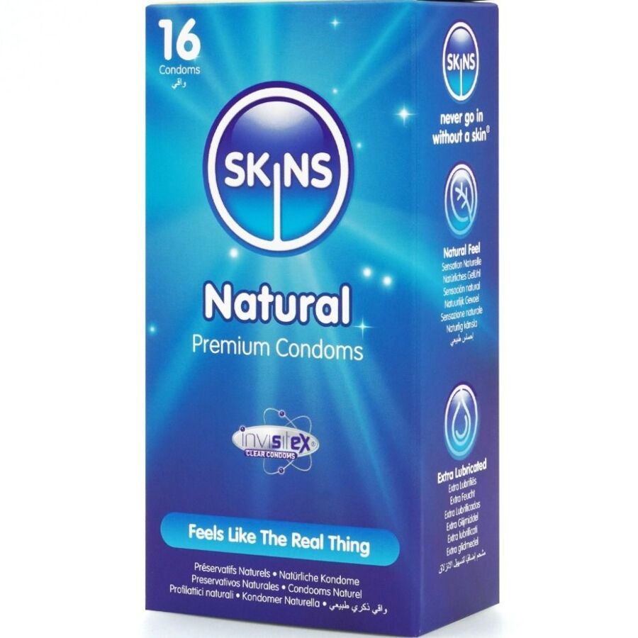 SKINS - PRESERVATIVI NATURALI PREMIUM CONFEZIONE DA 16 - SKINS | Lingerie Harness Boutique