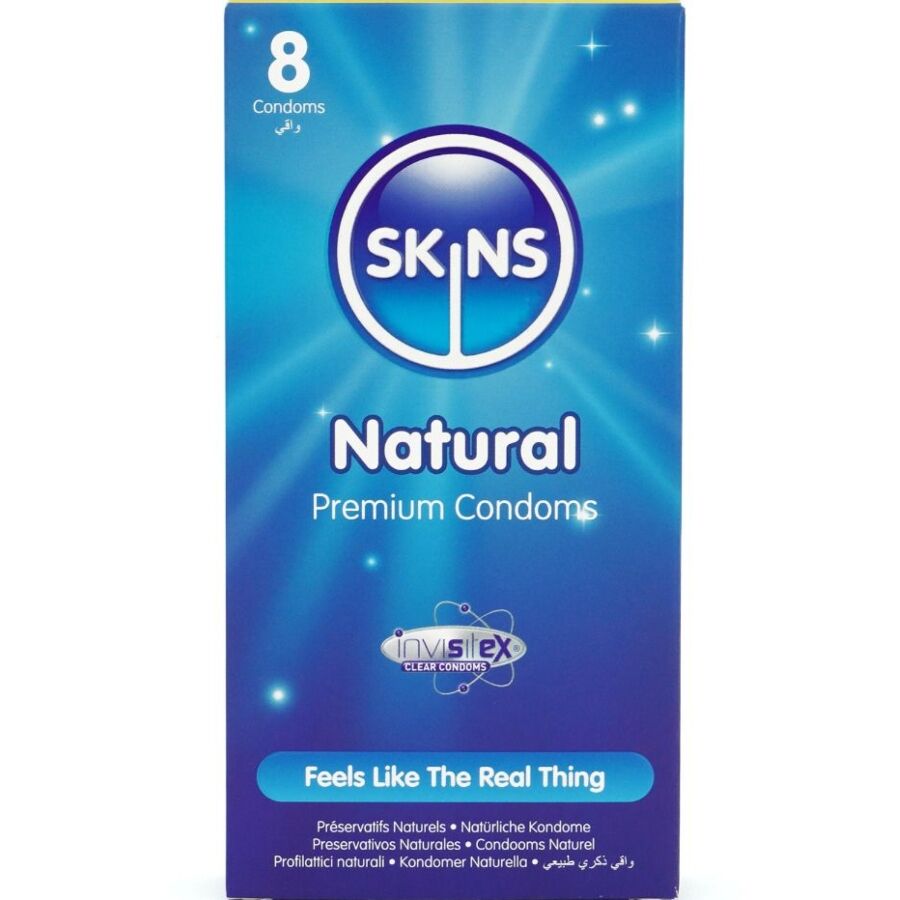 SKINS - PRESERVATIVI NATURALI PREMIUM CONFEZIONE DA 8 - SKINS | Lingerie Harness Boutique