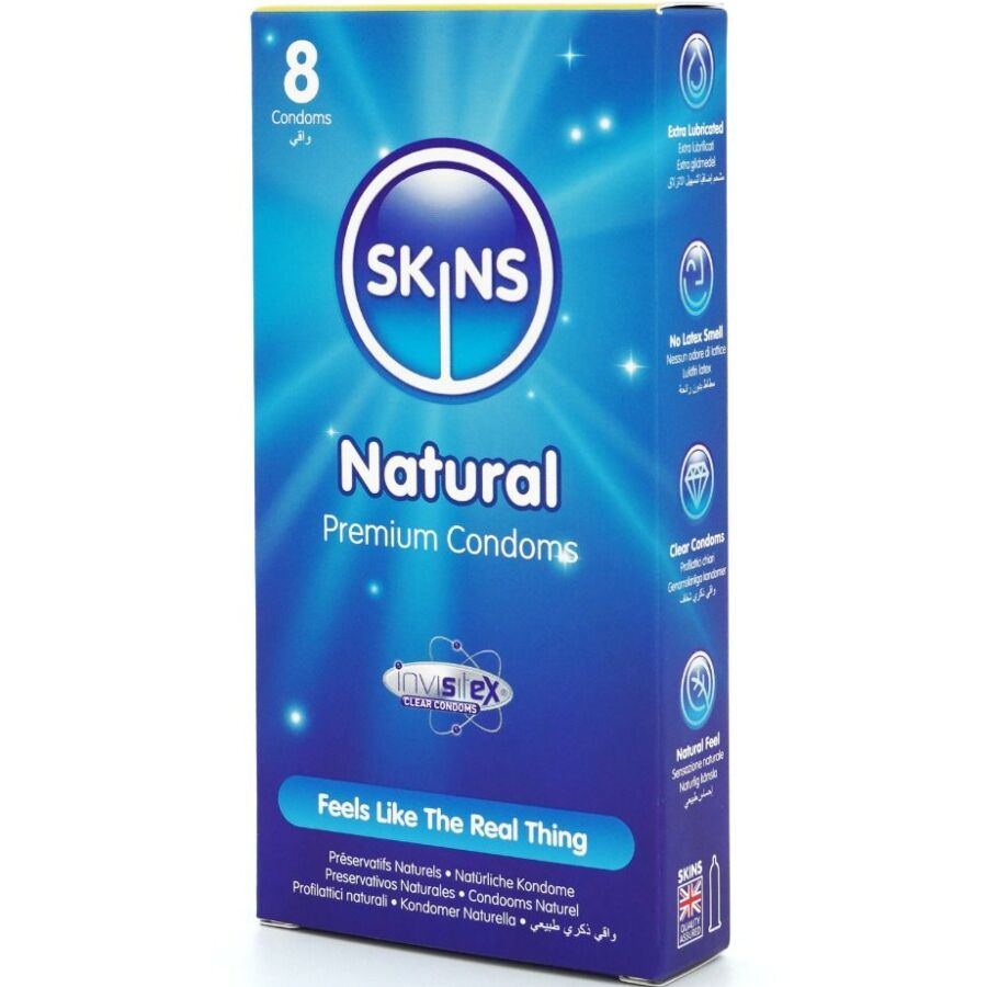 SKINS - PRESERVATIVI NATURALI PREMIUM CONFEZIONE DA 8 - SKINS | Lingerie Harness Boutique