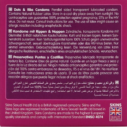SKINS - DOTS & RIBS PREMIUM CONDOMS CONFEZIONE DA 4 - SKINS | Lingerie Harness Boutique