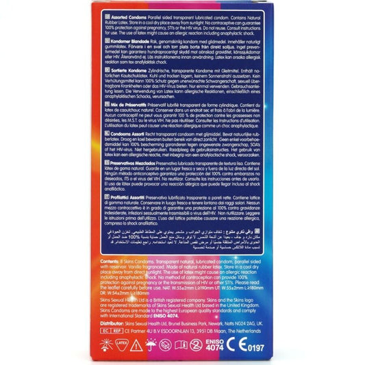 SKINS - CONFEZIONE ASSORTITA DI 8 PRESERVATIVI PREMIUM - SKINS | Lingerie Harness Boutique