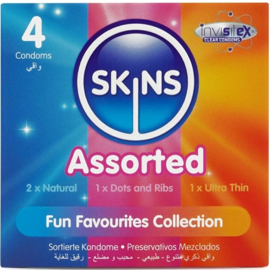 SKINS - CONFEZIONE DA 4 PRESERVATIVI ASSORTITI PREMIUM - SKINS | Lingerie Harness Boutique