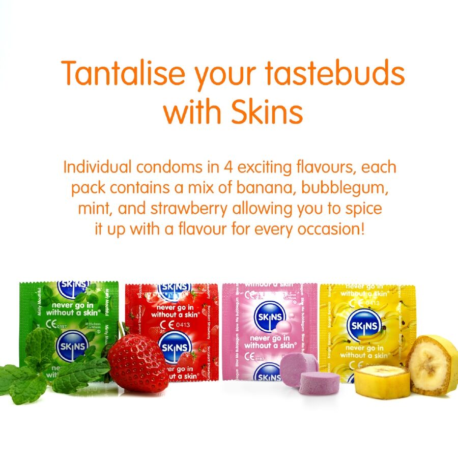 SKINS - PRESERVATIVI MULTIGUSTO PREMIUM CONFEZIONE DA 8 - SKINS | Lingerie Harness Boutique