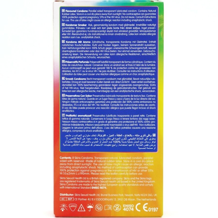 SKINS - PRESERVATIVI MULTIGUSTO PREMIUM CONFEZIONE DA 8 - SKINS | Lingerie Harness Boutique