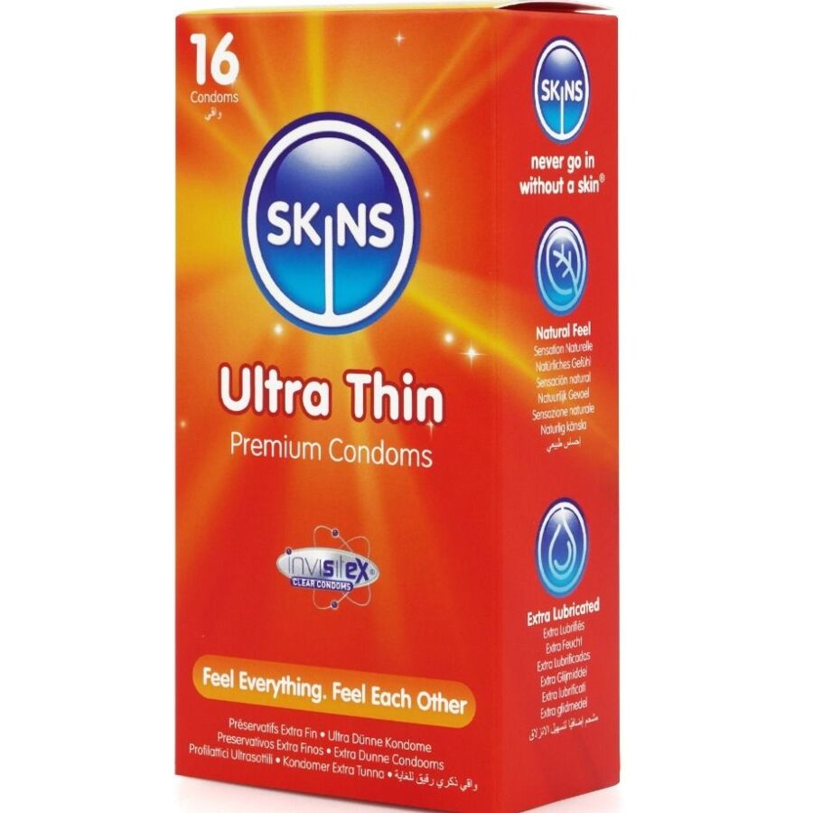SKINS - PRESERVATIVI ULTRA SOTTILI PREMIUM CONFEZIONE DA 16 - SKINS | Lingerie Harness Boutique