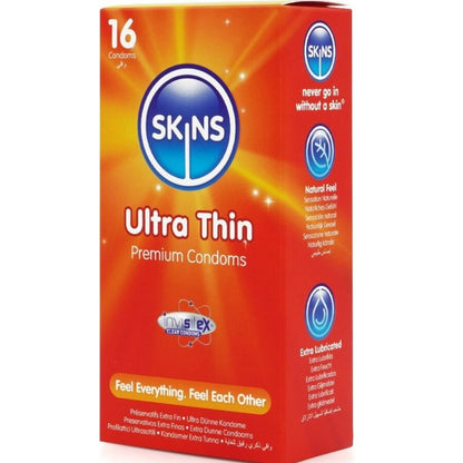 SKINS - PRESERVATIVI ULTRA SOTTILI PREMIUM CONFEZIONE DA 16 - SKINS | Lingerie Harness Boutique