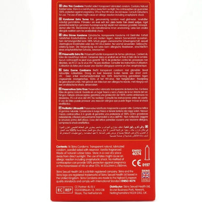 SKINS - PRESERVATIVI ULTRA SOTTILI PREMIUM CONFEZIONE DA 16 - SKINS | Lingerie Harness Boutique