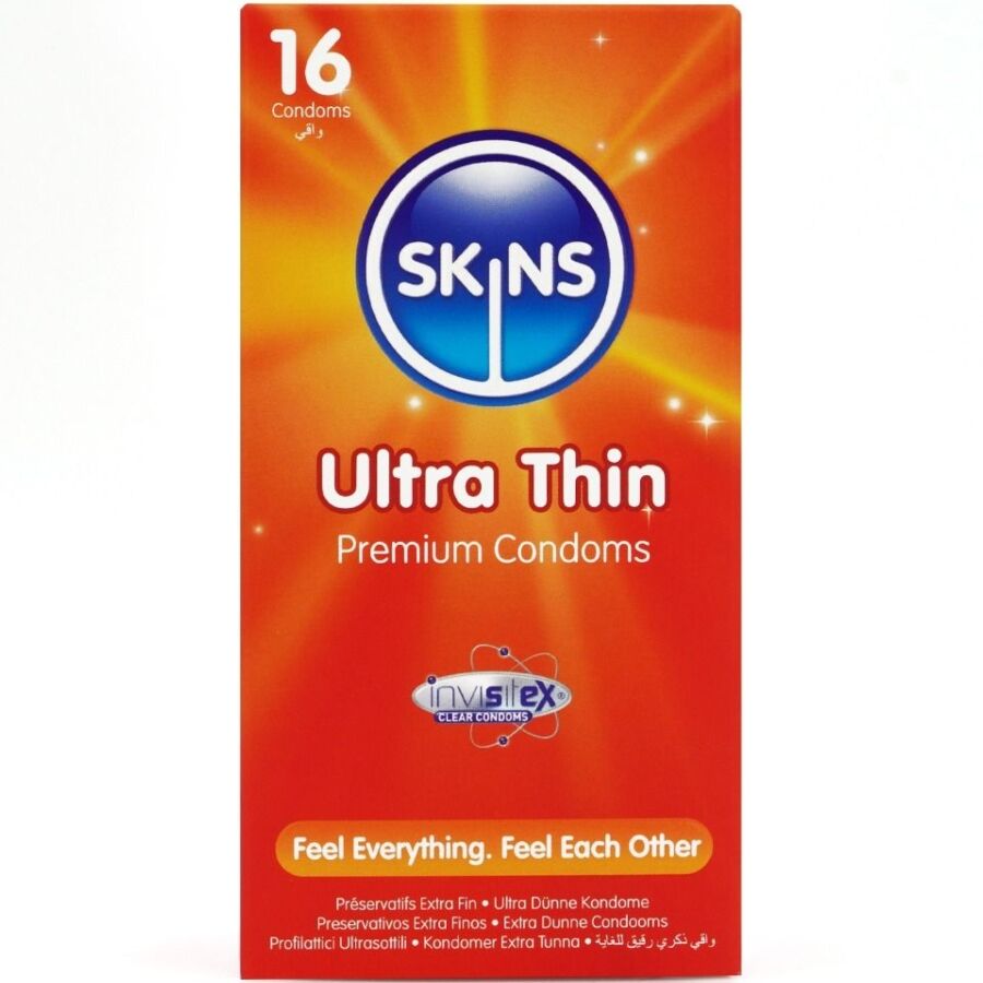 SKINS - PRESERVATIVI ULTRA SOTTILI PREMIUM CONFEZIONE DA 16 - SKINS | Lingerie Harness Boutique