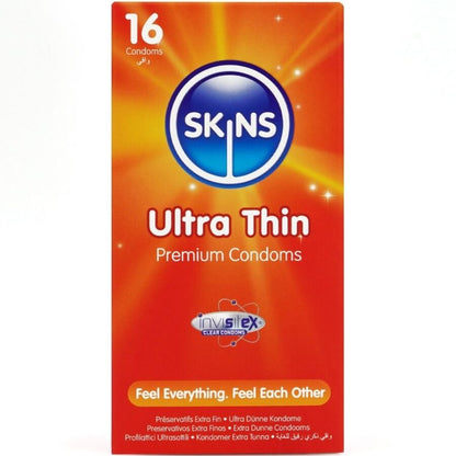 SKINS - PRESERVATIVI ULTRA SOTTILI PREMIUM CONFEZIONE DA 16 - SKINS | Lingerie Harness Boutique