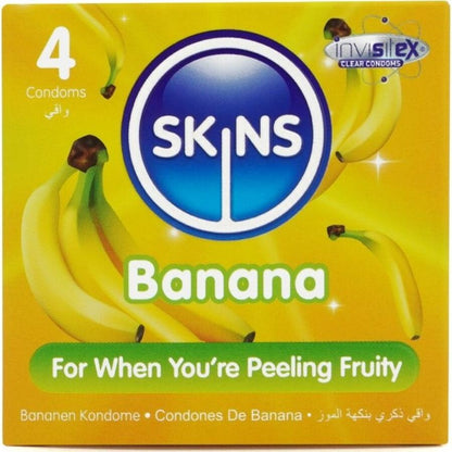 SKINS - PRESERVATIVI BANANA PREMIUM CONFEZIONE DA 4 - SKINS | Lingerie Harness Boutique