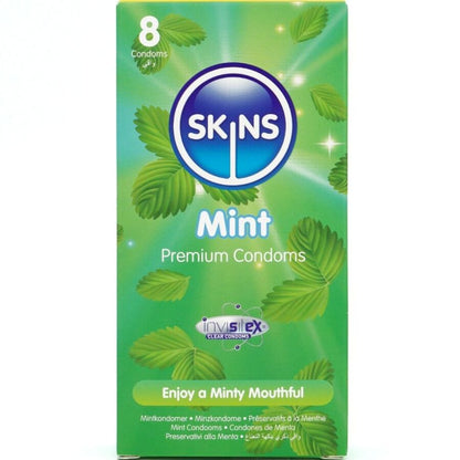SKINS - PRESERVATIVI PREMIUM ALLA MENTA CONFEZIONE DA 8 - SKINS | Lingerie Harness Boutique