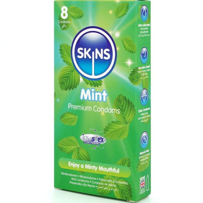 SKINS - PRESERVATIVI PREMIUM ALLA MENTA CONFEZIONE DA 8 - SKINS | Lingerie Harness Boutique